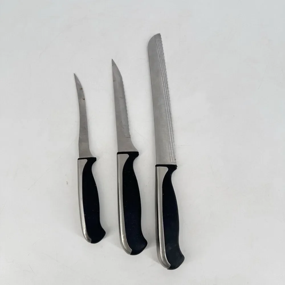 J.A. Henckels Everedge Plus Knife Set Lot 3 Serrated Stainless Kitchen Knives